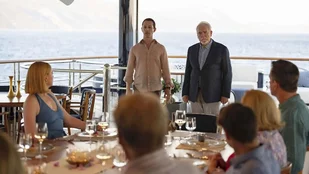 Szenenbild von Succession: Kendall (Jeremy Strong) und Logan (Brian Cox) handeln... (c) HBO