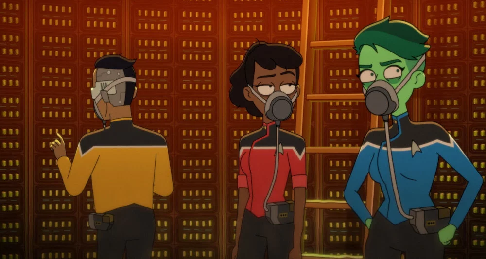 Rutherford, Mariner und Tendi in der Folge „In the Cradle of Vexilon“ der US-Serie „Star Trek: Lower Decks“