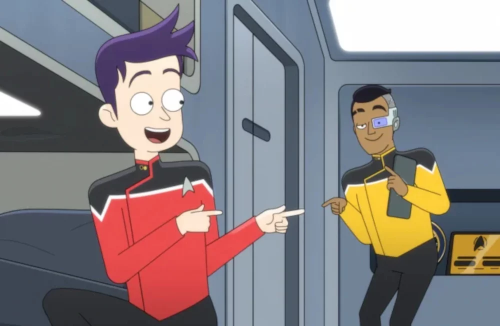Jack Quaid und Eugene Cordereo in „Star Trek: Lower Decks“