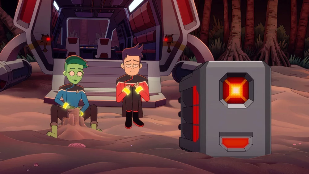 Noel Wells, Jack Quaid und Jeffrey Combs in „Star Trek: Lower Decks“