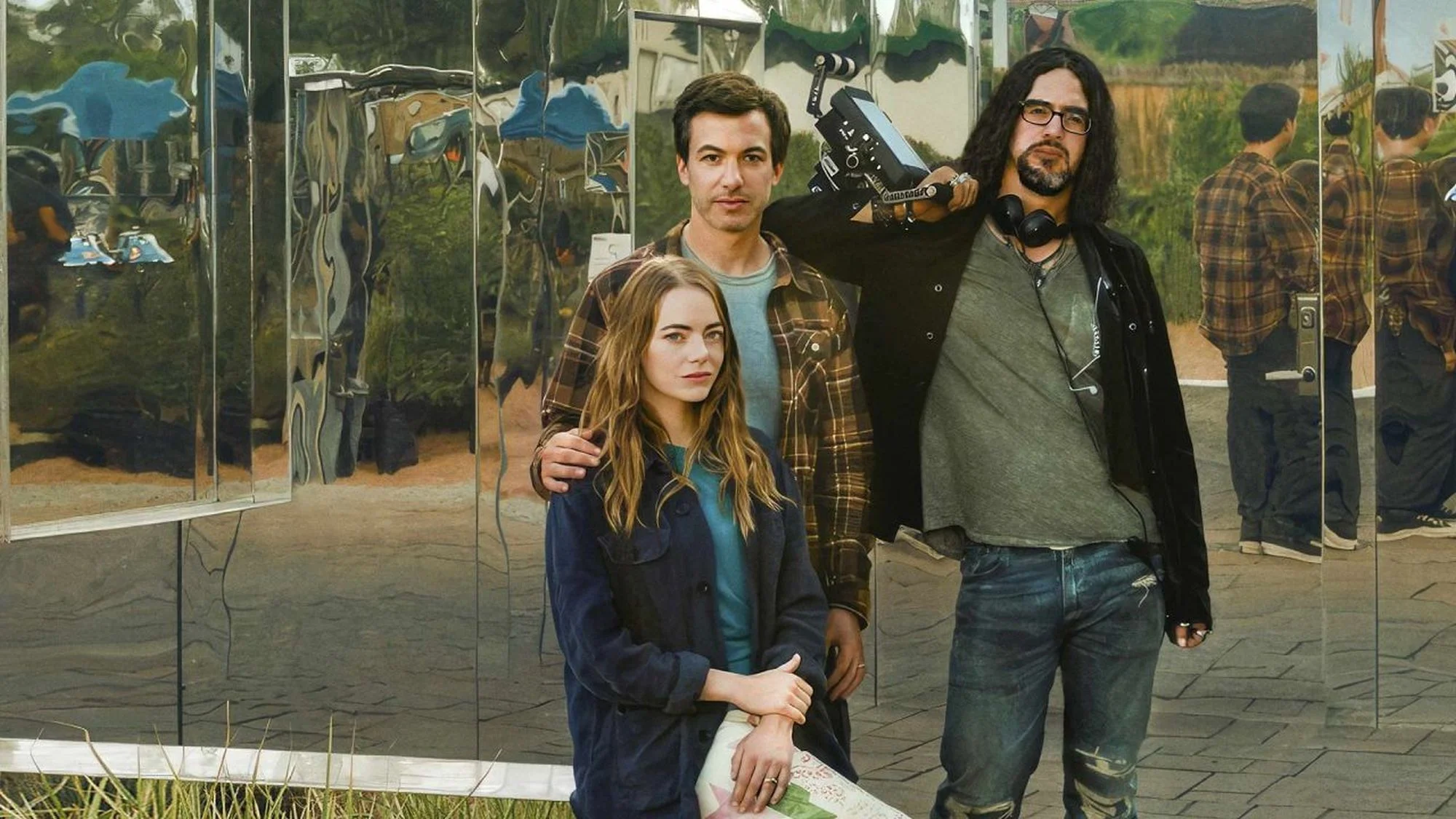 Emma Stone, Nathan Fielder und Benny Safdie in „The Curse“