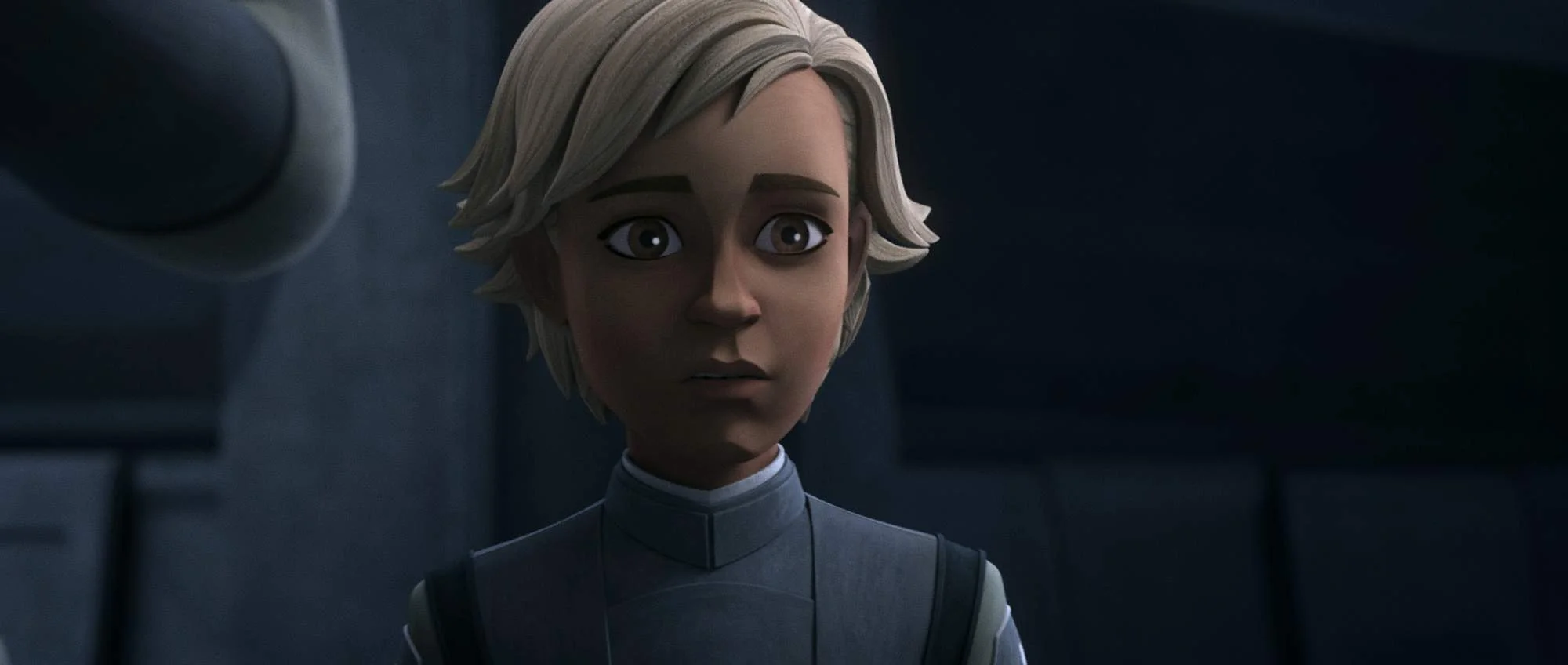 Omega auf einem Szenenfoto aus der dritten Staffel von „Star Wars: The Bad Batch“