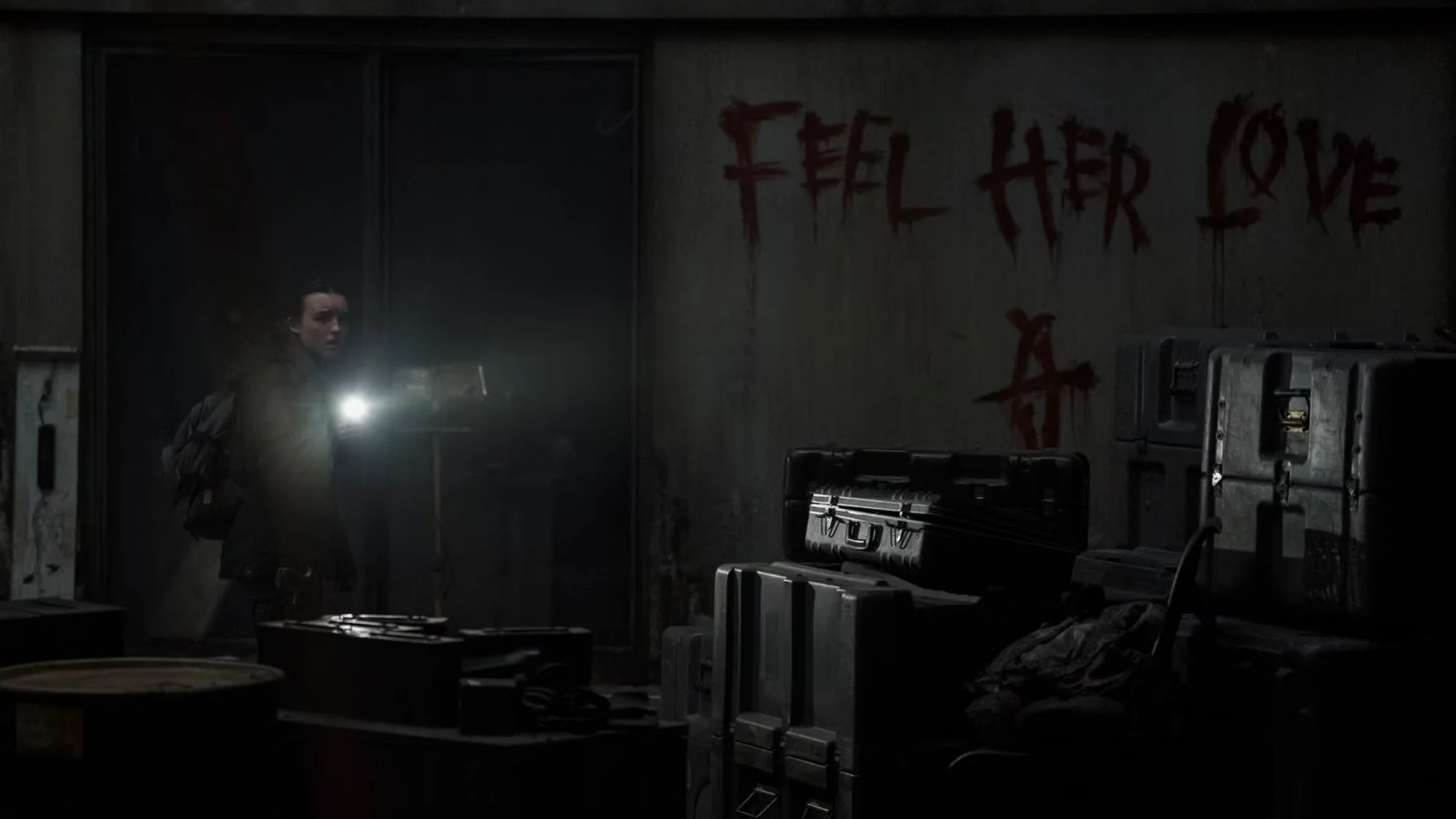 Feel Her Love - auf einem Szenenfoto aus der Episode „Day One“ der Serie „The Last of Us“