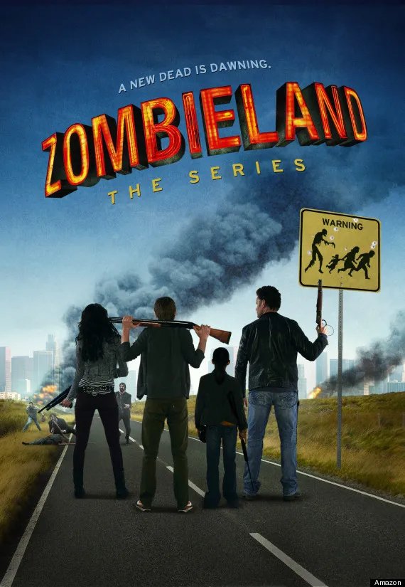 Izabela Vidovic; Kirk Ward; Maiara Walsh und Tyler Ross auf dem %26bdquo;Zombieland%26ldquo;-Poster &copy; Amazon Studios/Sony Pictures Television