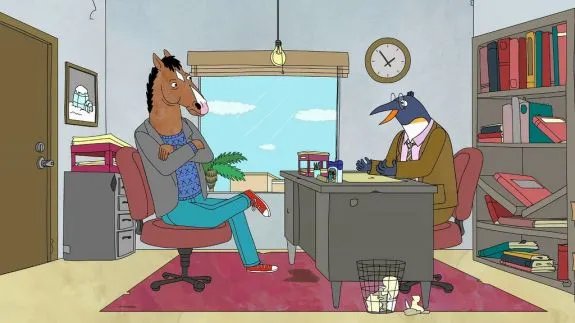Ein ganz normaler Besuch BoJacks bei seinem Verleger %26bdquo;Penguin Books%26ldquo;... © Netflix