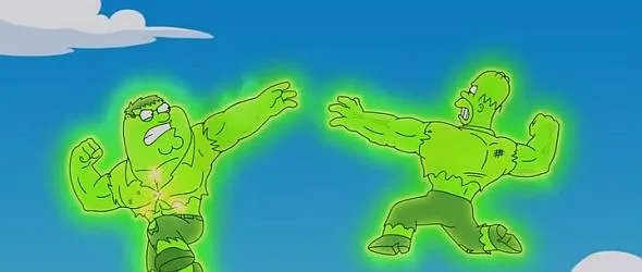 Homer und Peter laden sich radioaktiv auf. © FOX