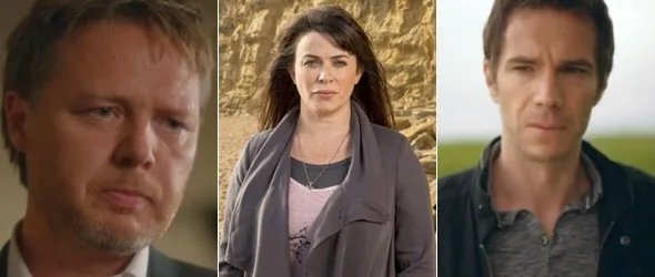 In den Sandbrook-Fall verwickelt: Ricky Gillespie (Shaun Dooley); Claire Ripley (Eve Myles) und Lee Ashworth (James D%26#039;Arcy) © ITV