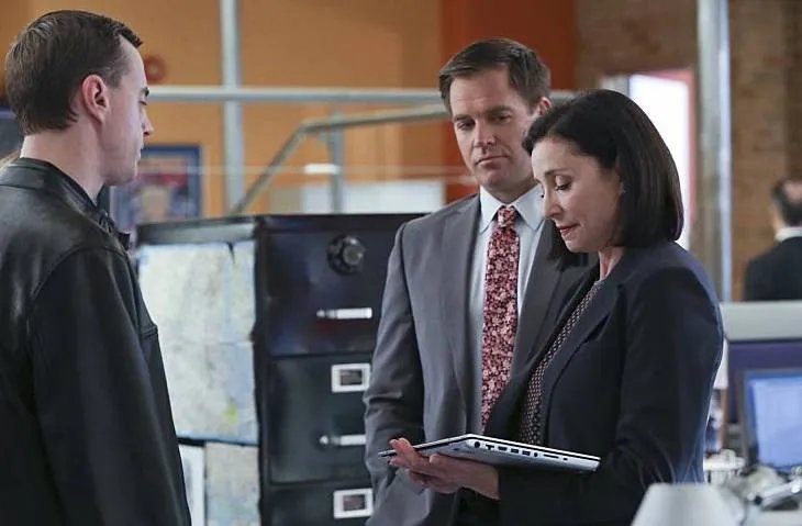 Sean Murray; Michael Weatherly und Mimi Rogers in %26bdquo;Stop the Bleeding%26ldquo;. &copy; CBS