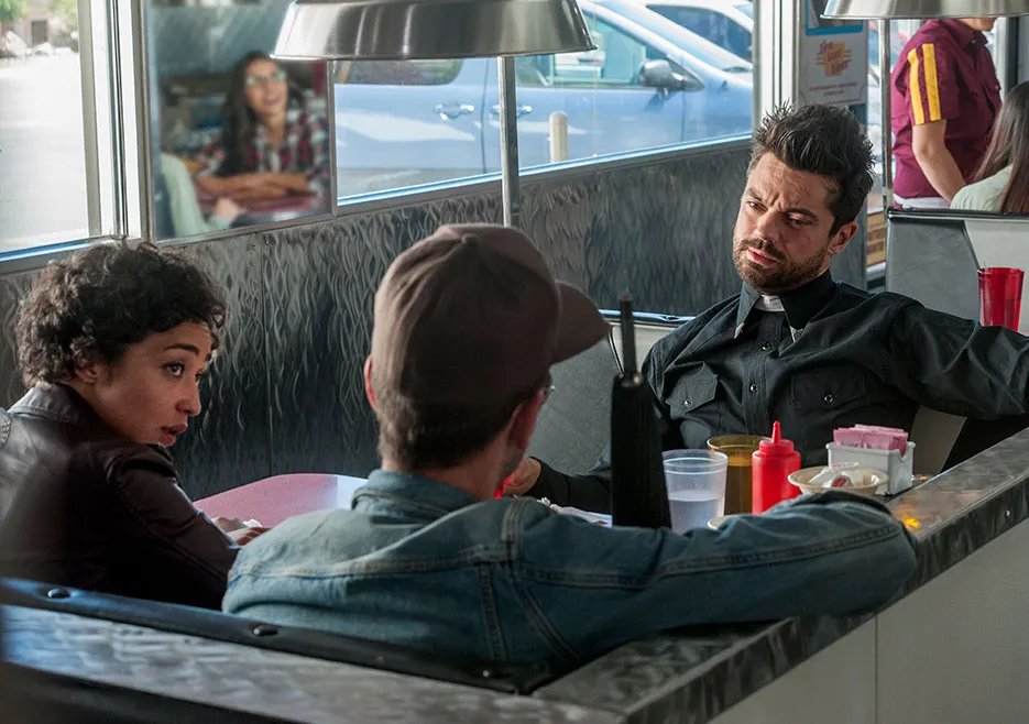 Jesse; Tulip und Cassidy wollen einen Roadtrip machen und Gott finden. Szenenbild aus der %26bdquo;Preacher%26ldquo;-Episode %26bdquo;Call and Response%26ldquo; &copy; AMC