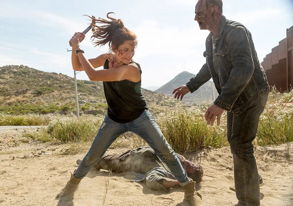 Mercedes Mason auf einem Szenenfoto aus der %26bdquo;Fear the Walking Dead%26ldquo;-Folge %26bdquo;Wrath%26ldquo; (2x14) &copy; AMC
