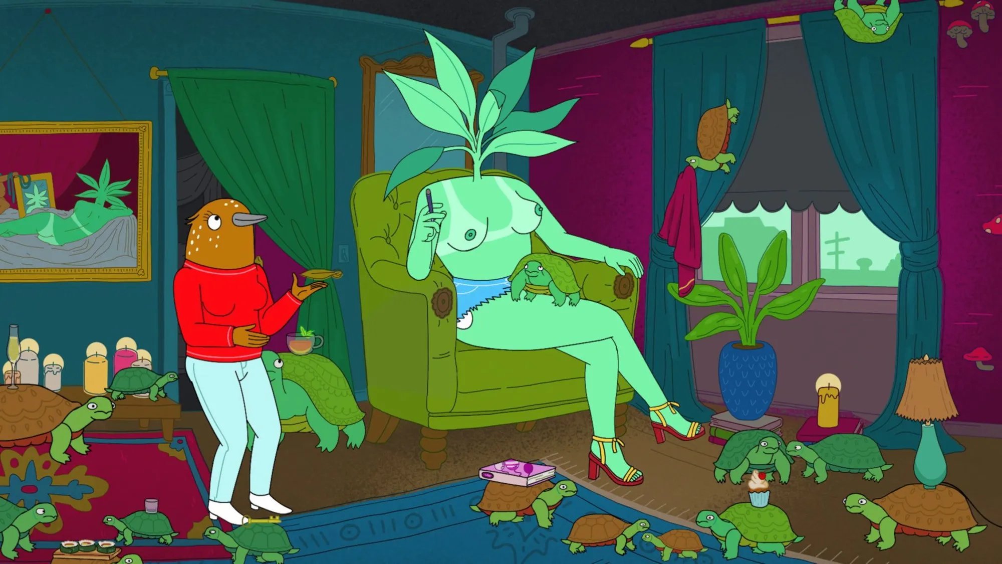 Im Serienuniversum von Tuca und Bertie gibt es nun auch anthropomorphe Pflanzen und Schildkröten als Haustiere...